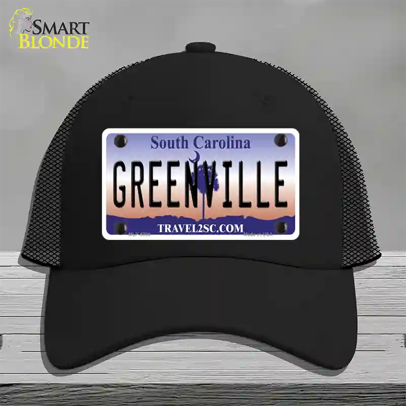 Greenville South Carolina Novelty License Plate Hat Mesh / Black