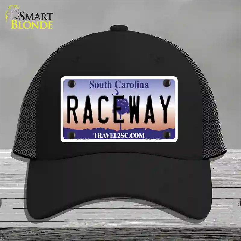 Raceway South Carolina Novelty License Plate Hat Mesh / Black