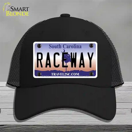 Raceway South Carolina Novelty License Plate Hat Mesh / Black