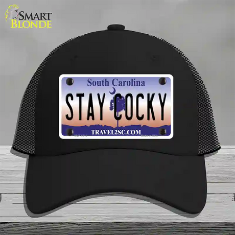 Stay Cocky South Carolina Novelty License Plate Hat Mesh / Black