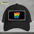 Arkansas Rainbow Novelty License Plate Hat Mesh / Black