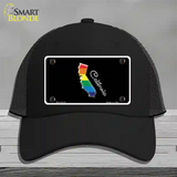 California Rainbow Novelty License Plate Hat Mesh / Black