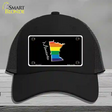 Minnesota Rainbow Novelty License Plate Hat Mesh / Black