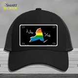 New York Rainbow Novelty License Plate Hat Mesh / Black