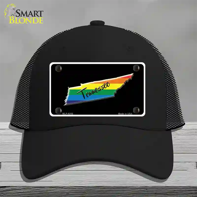 Tennessee Rainbow Novelty License Plate Hat Mesh / Black