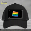 Wyoming Rainbow Novelty License Plate Hat Mesh / Black