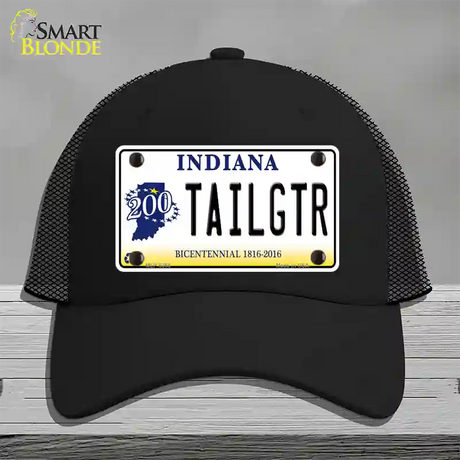 Tailgtr Indiana Bicentennial Novelty License Plate Hat Mesh / Black