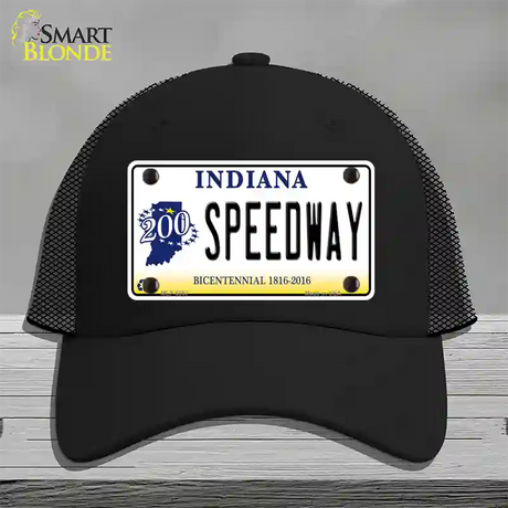 Speedway Indiana Novelty License Plate Hat Mesh / Black