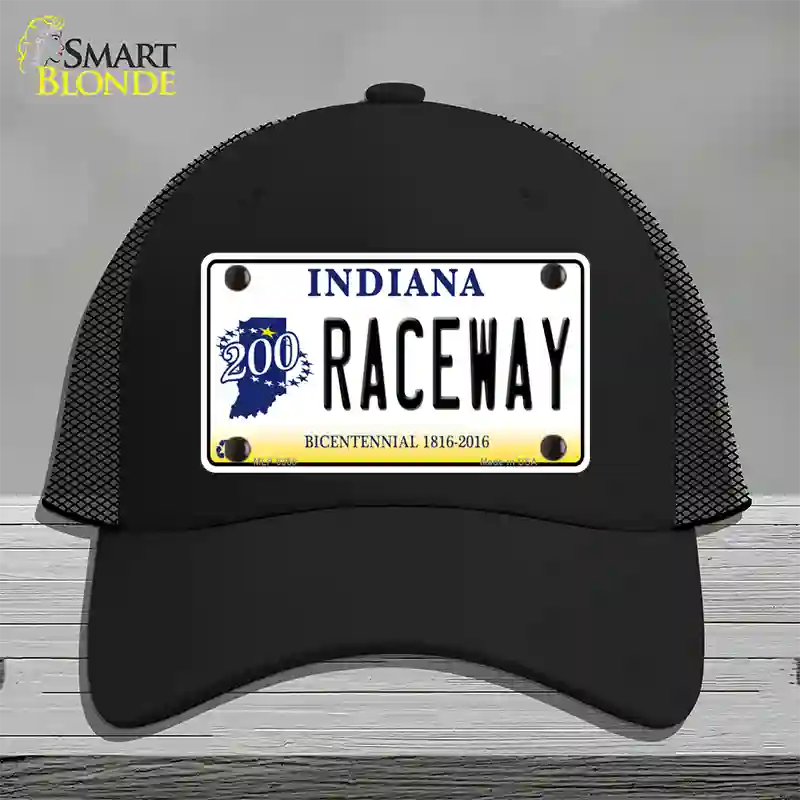 Raceway Indiana Novelty License Plate Hat Mesh / Black