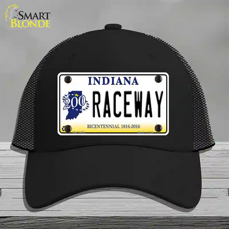 Raceway Indiana Novelty License Plate Hat Mesh / Black