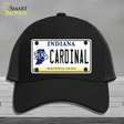 Cardinal Indiana Novelty License Plate Hat Mesh / Black