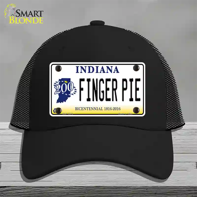 Finger Pie Indiana Novelty License Plate Hat Mesh / Black