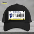 Evansville Indiana Novelty License Plate Hat Mesh / Black