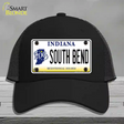 South Bend Indiana Novelty License Plate Hat Mesh / Black