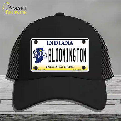 Bloomington Indiana Novelty License Plate Hat Mesh / Black