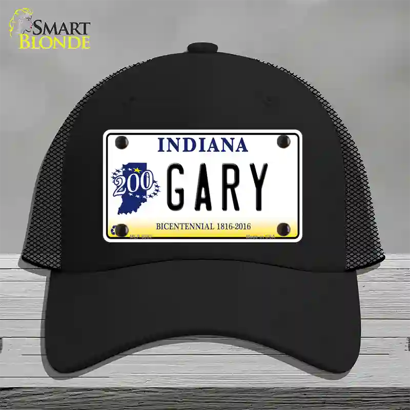 Gary Indiana Novelty License Plate Hat Mesh / Black