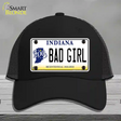 Bad Girl Indiana Novelty License Plate Hat Mesh / Black