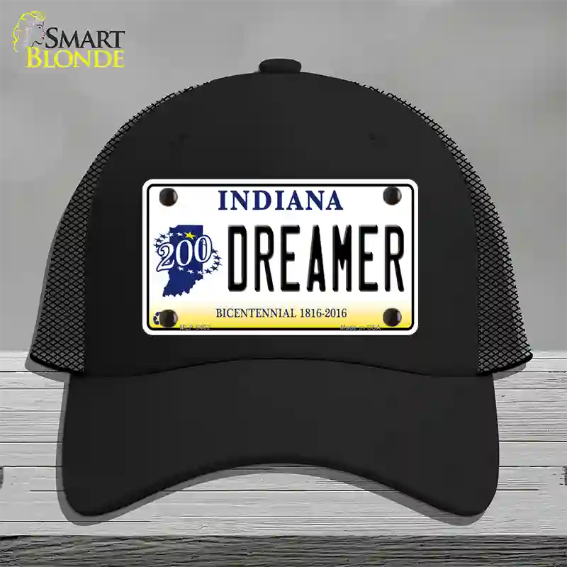 Dreamer Indiana Novelty License Plate Hat Mesh / Black