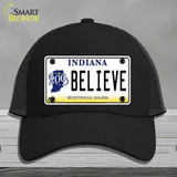 Believe Indiana Novelty License Plate Hat Mesh / Black