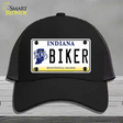 Biker Indiana Novelty License Plate Hat Mesh / Black