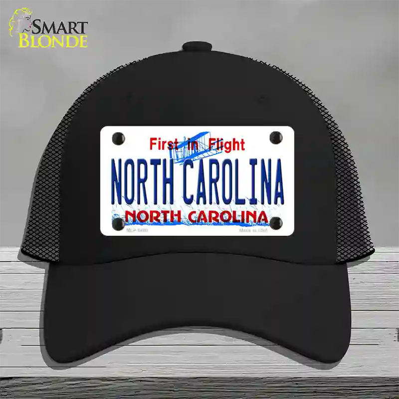 North Carolina Novelty License Plate Hat Mesh / Black