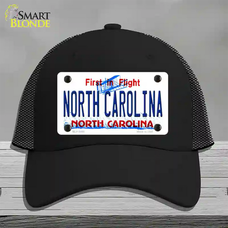 North Carolina Novelty License Plate Hat Mesh / Black