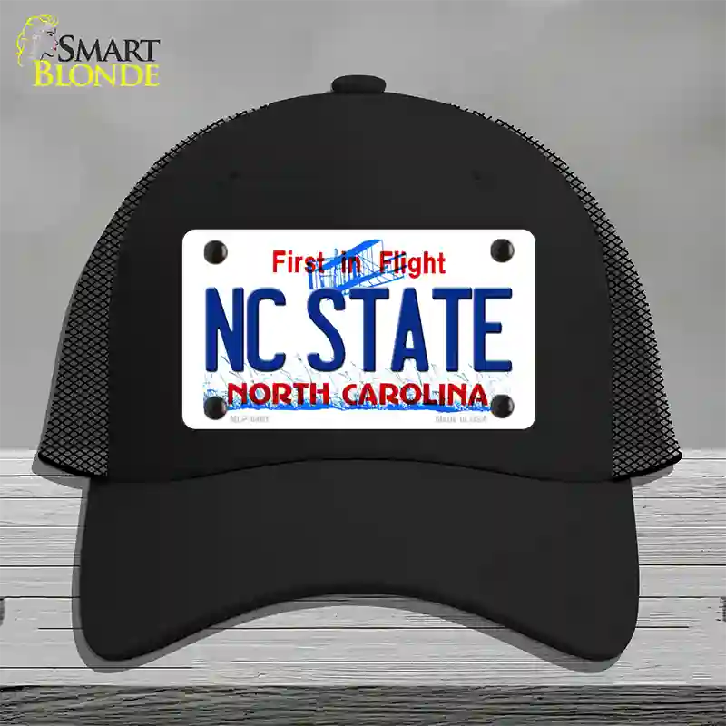 North Carolina State Novelty License Plate Hat Mesh / Black