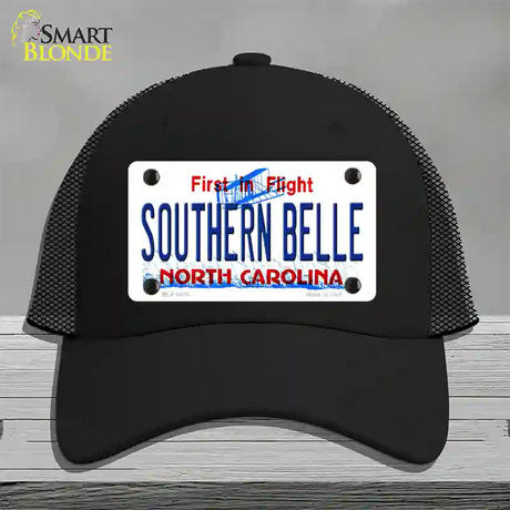 Southern Belle North Carolina Novelty License Plate Hat Mesh / Black