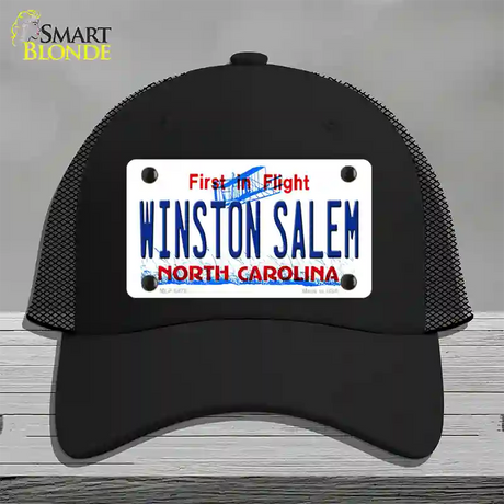 Winston Salem North Carolina Novelty License Plate Hat Mesh / Black