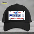 I Love North Carolina Novelty License Plate Hat Mesh / Black