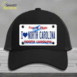 I Love North Carolina Novelty License Plate Hat Mesh / Black