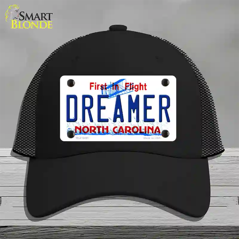 Dreamer North Carolina Novelty License Plate Hat Mesh / Black