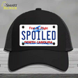 Spoiled North Carolina Novelty License Plate Hat Mesh / Black