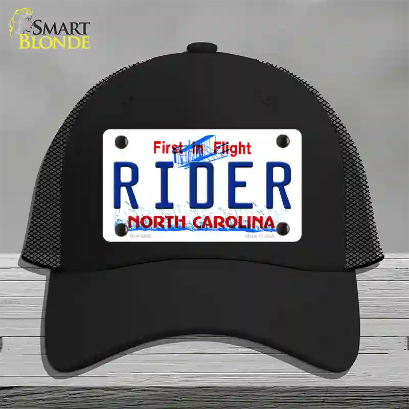 Rider North Carolina Novelty License Plate Hat Mesh / Black