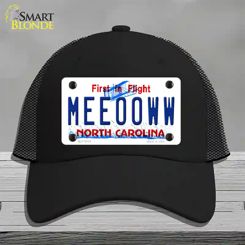 Meeooww North Carolina Novelty License Plate Hat Mesh / Black