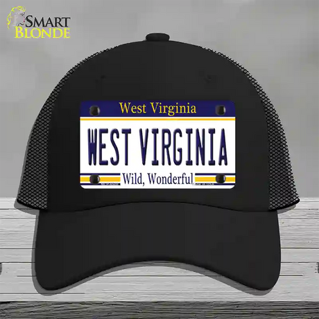 West Virginia Novelty License Plate Hat Mesh / Black