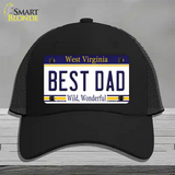 Best Dad West Virginia Novelty License Plate Hat Mesh / Black