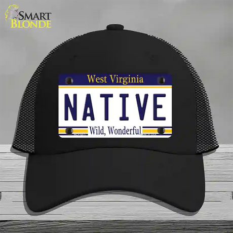 Native West Virginia Novelty License Plate Hat Mesh / Black