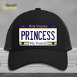 Princess West Virginia Novelty License Plate Hat Mesh / Black