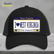 I Love West Virginia Novelty License Plate Hat Mesh / Black