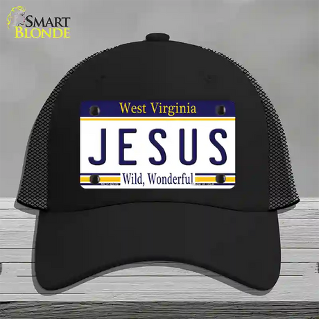 Jesus West Virginia Novelty License Plate Hat Mesh / Black