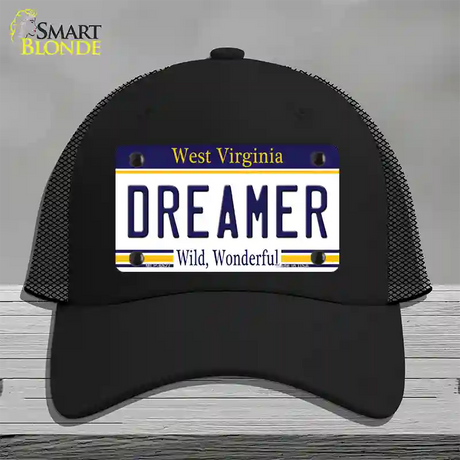 Dreamer West Virginia Novelty License Plate Hat Mesh / Black