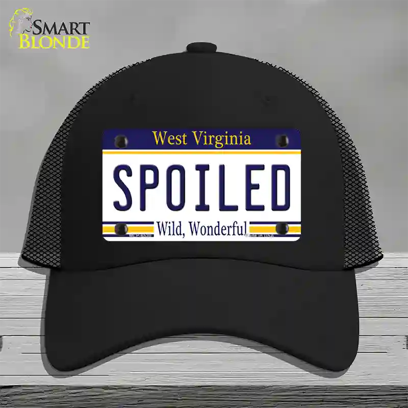 Spoiled West Virginia Novelty License Plate Hat Mesh / Black