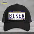 Biker West Virginia Novelty License Plate Hat Mesh / Black