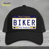 Biker West Virginia Novelty License Plate Hat Mesh / Black