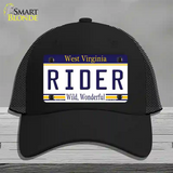 Rider West Virginia Novelty License Plate Hat Mesh / Black