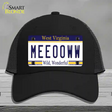 Meeooww West Virginia Novelty License Plate Hat Mesh / Black