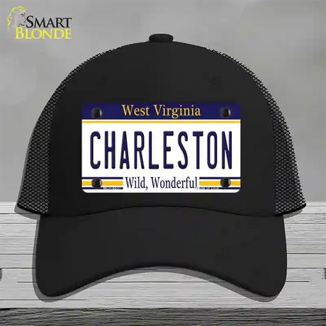 Charleston West Virginia Novelty License Plate Hat Mesh / Black