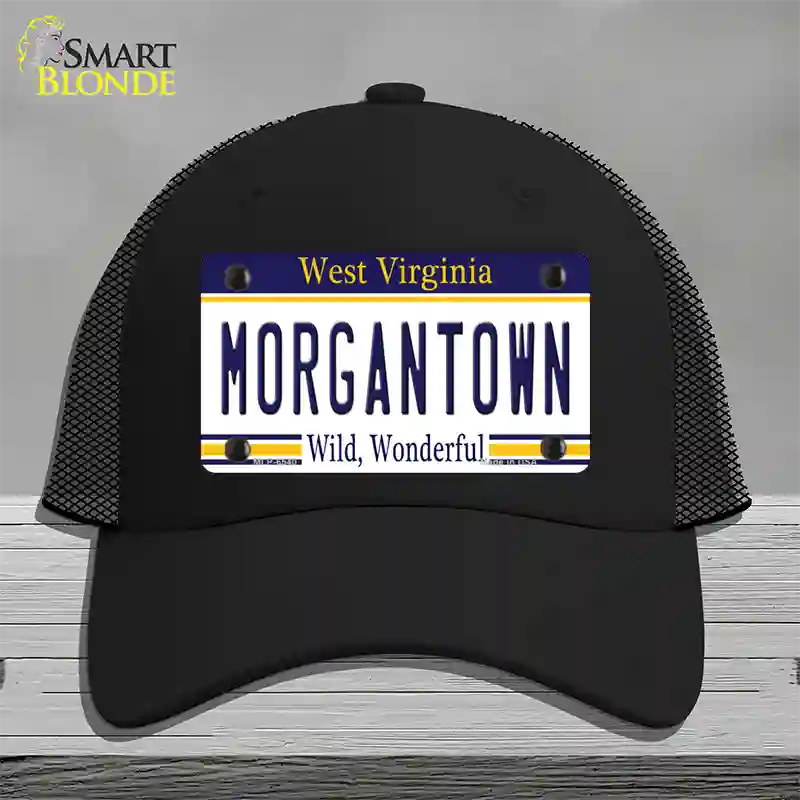 Morgantown West Virginia Novelty License Plate Hat Mesh / Black