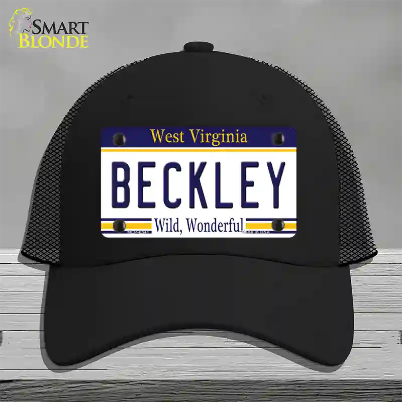 Beckley West Virginia Novelty License Plate Hat Mesh / Black